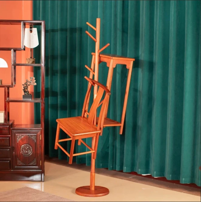 新中式衣帽架挂衣架原木家具