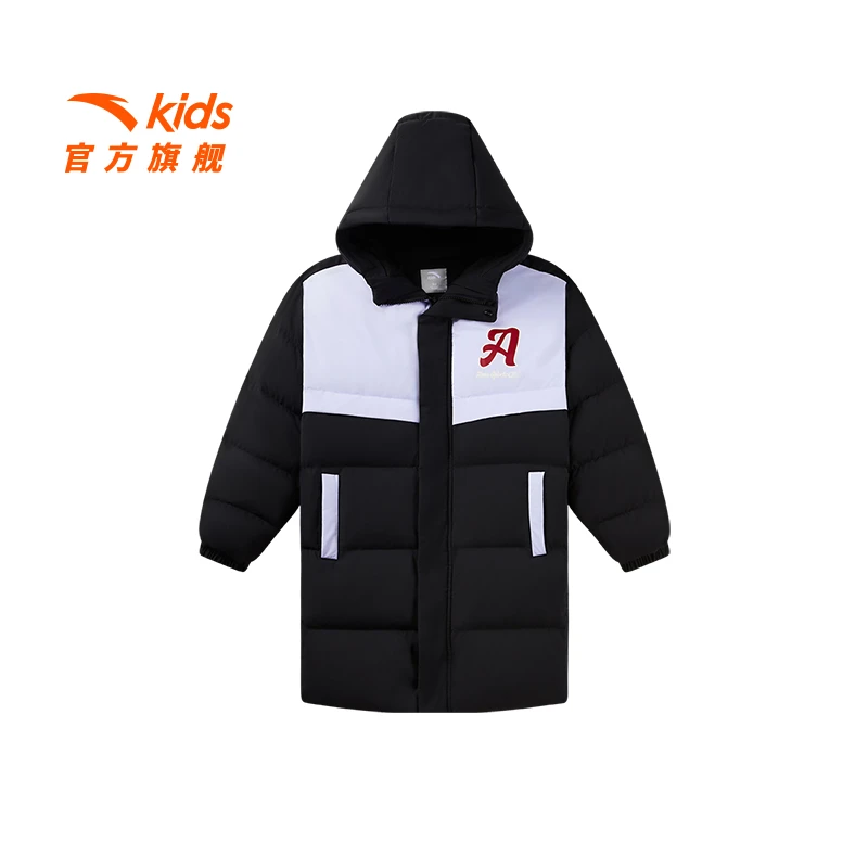 安踏儿童女大童中长羽绒服冬季新款舒适保暖青少年抗寒羽绒服1902