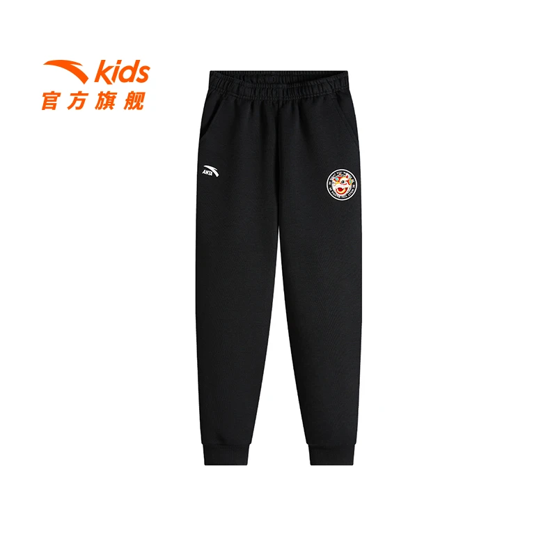 安踏儿童男大童针织运动长裤2025春季新款舒适宽松运动裤潮8714