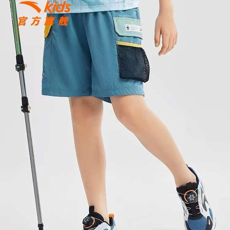 安踏童装男儿童速干短裤夏季薄款2024年户外工装五分裤6502
