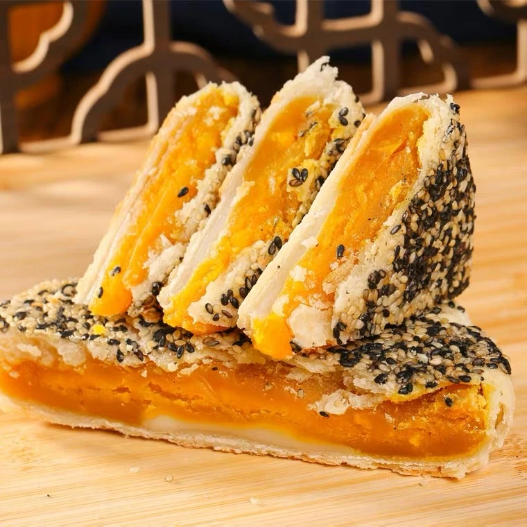 网红板栗蛋黄月饼紫薯桥墩大月饼手工传统糕点酥皮礼盒装多种味道