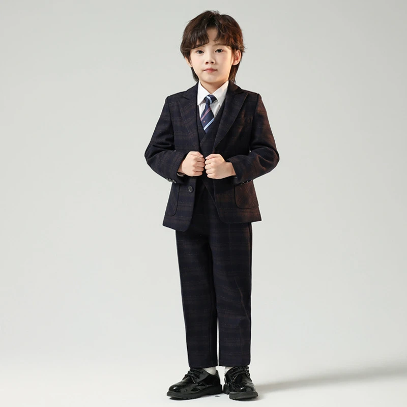 春秋男童小西装套装洋气儿童英伦西服花童礼服主持钢琴演出服正装