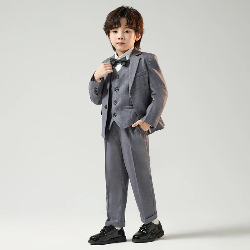 男童西装套装春秋周岁男宝花童婚礼服儿童主持人演讲钢琴演出西服