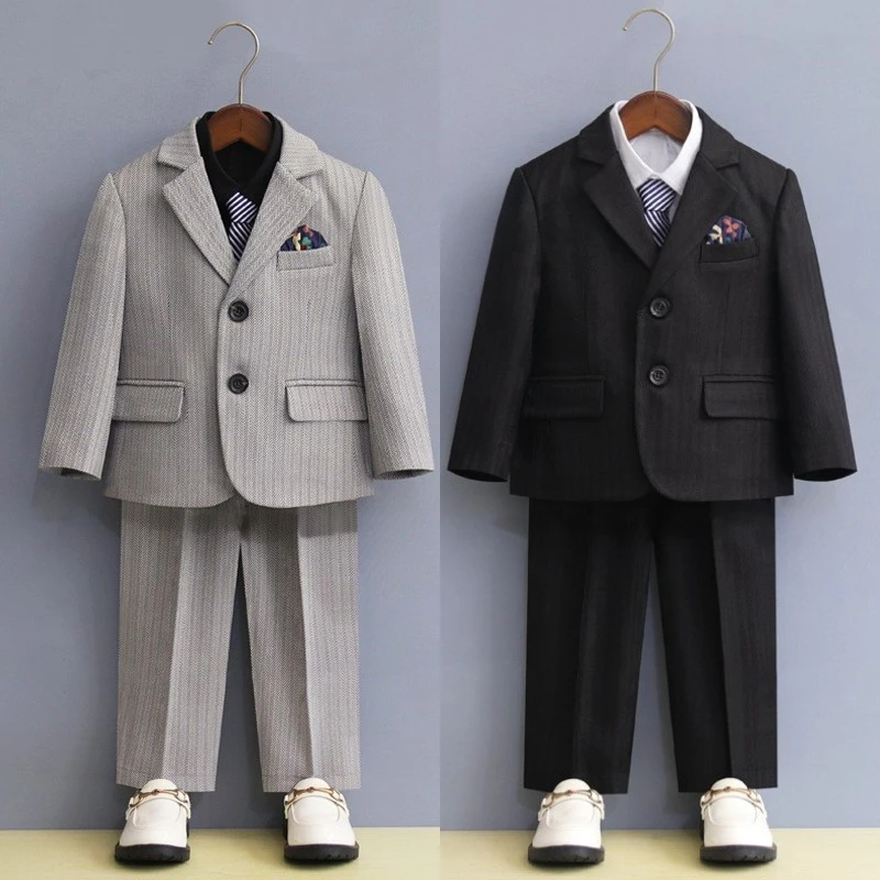男童西装套装秋冬帅气英伦男孩主持人演出服花童礼服婚礼儿童西服