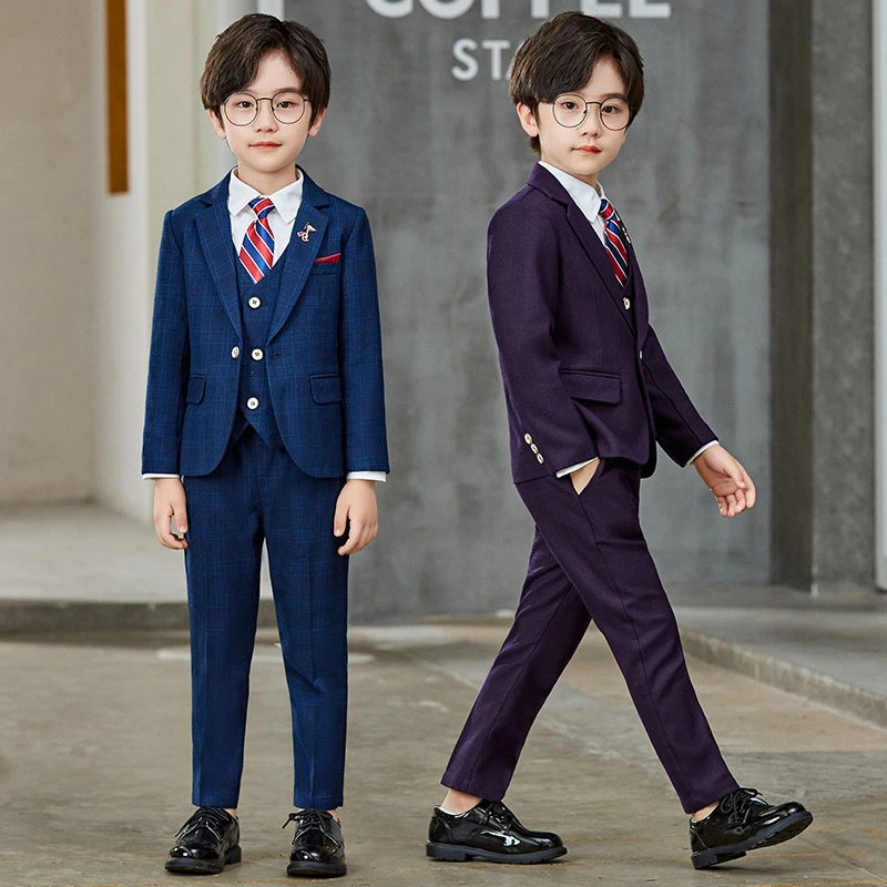 男童西装套装冬季帅气英伦周岁生日礼服花童婚礼主持人儿童小西服