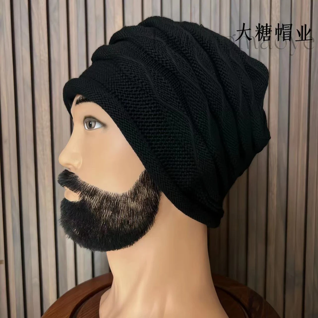 03新款爆款帽子毛线帽秋冬保暖堆堆针织包头百搭帅气款大头围男士