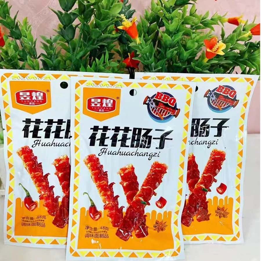 昱煌花花肠子辣条怀旧零食调味面制品网红红烧素牛筋香辣辣片