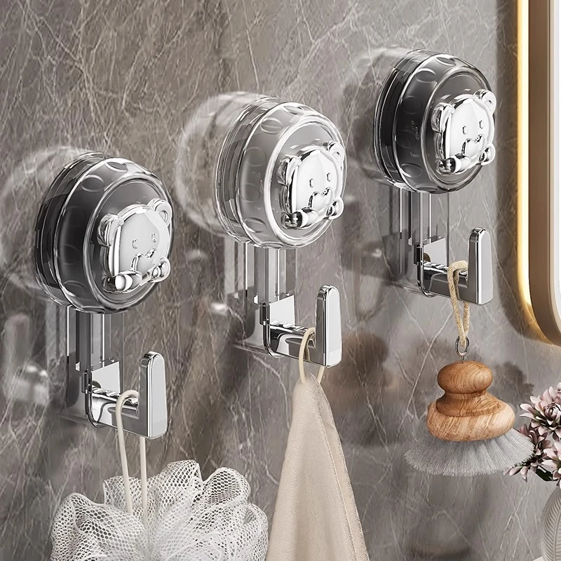 吸盘挂钩免打孔真空无痕卫生间厨房门后挂钩强力承重浴室毛巾粘钩