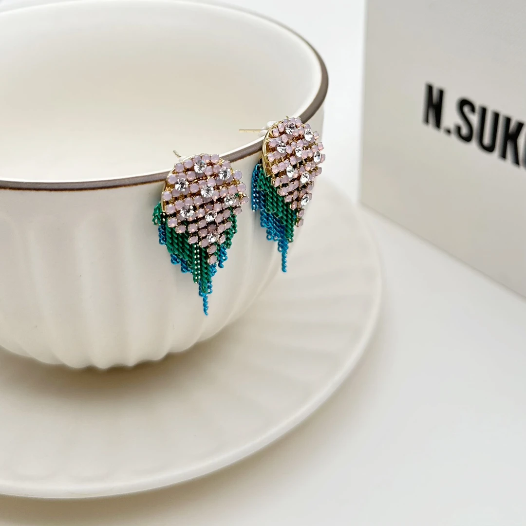 铜合金耳饰 A140 简约大气复古滴釉时尚秋冬轻奢高级时尚百搭耳环