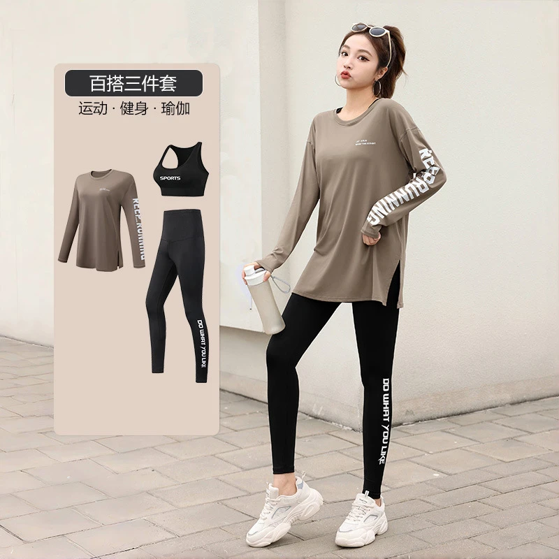 2024新款瑜伽服大码宽松胖mm200斤速干健身房跑步运动套装女晨跑