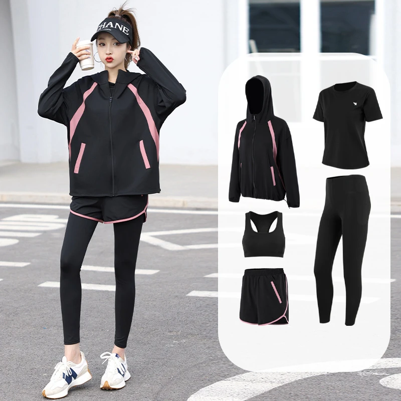 2023秋冬新款瑜伽服套装健身房跑步服宽松大码显瘦速干运动套装女