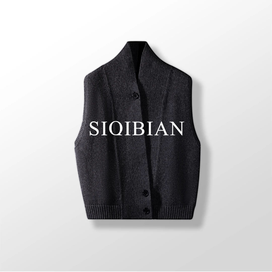 SIQIBIAN ｜25SS春季新品休闲百搭独特裁剪针织羊M马夹-133