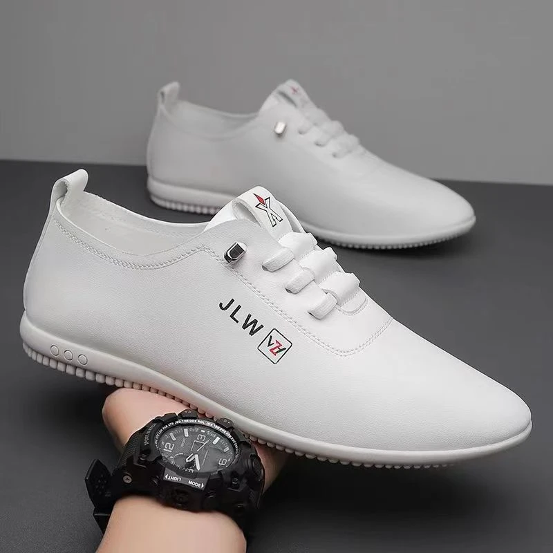 半粒面透气休闲皮鞋男士旅游皮鞋小白鞋豆豆鞋软底潮鞋潮流