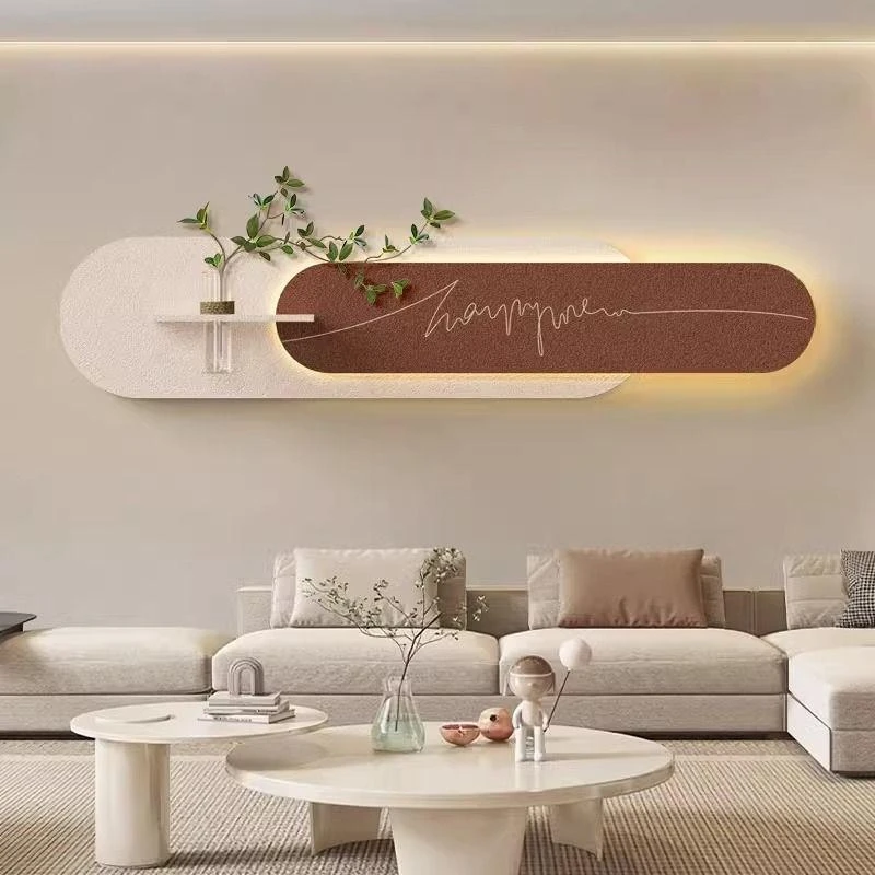 高档大气客厅装饰画轻奢高级感沙发背景墙挂画现代简约立体壁画灯