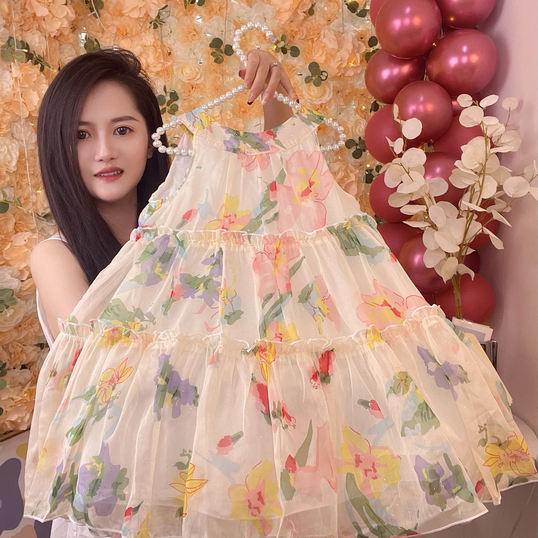 儿童碎花连衣裙夏季小女孩公主裙背心裙甜美裙子