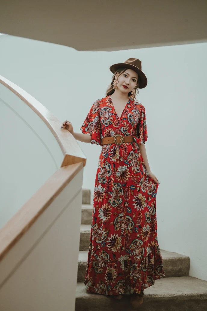 限量款图腾连衣裙（2颜色）