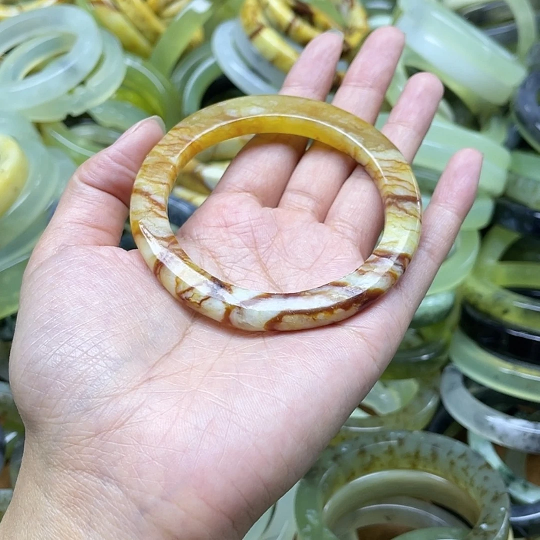 【闪购商品】蛇纹石玉手镯合金张*