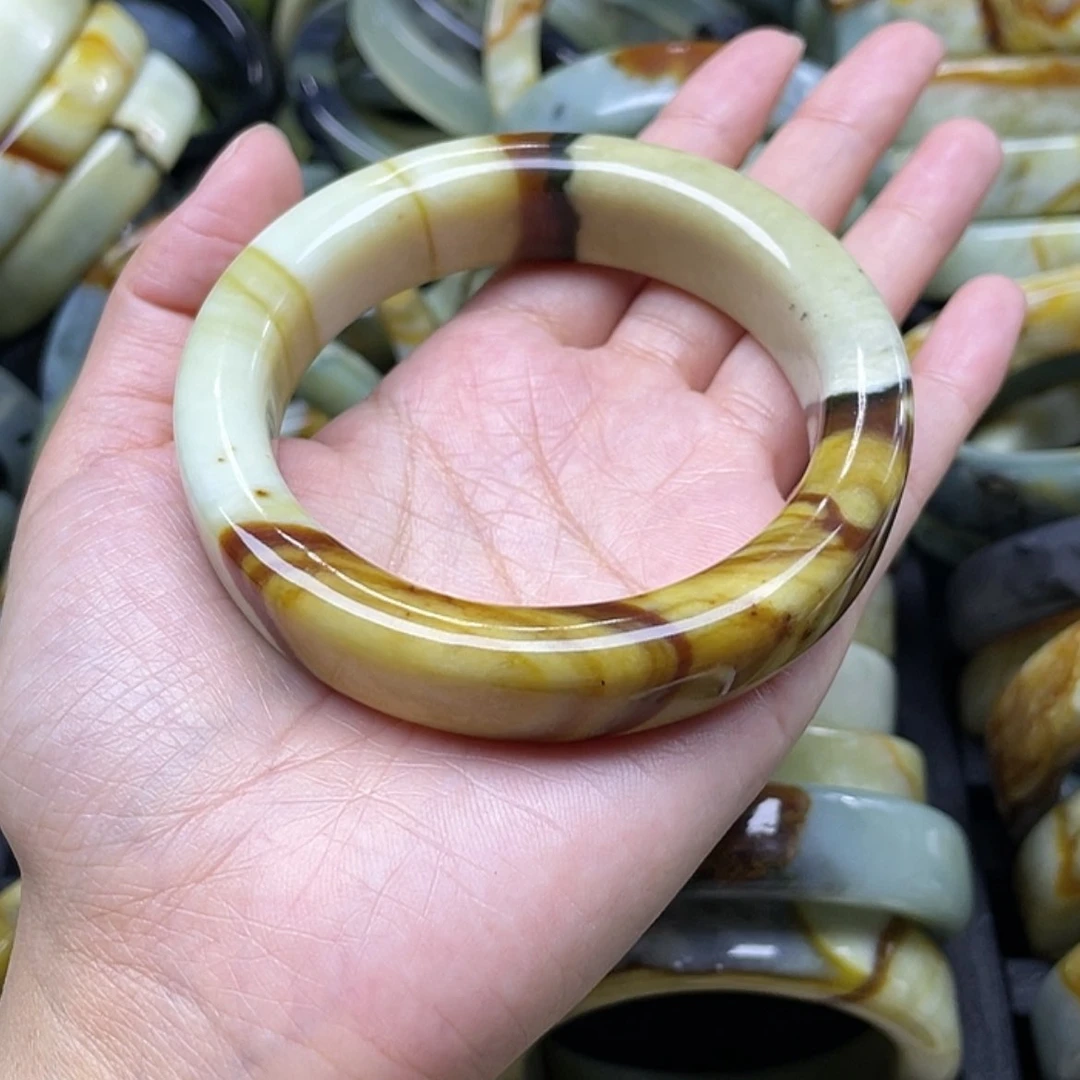 【闪购商品】蛇纹石玉手镯合金璟*