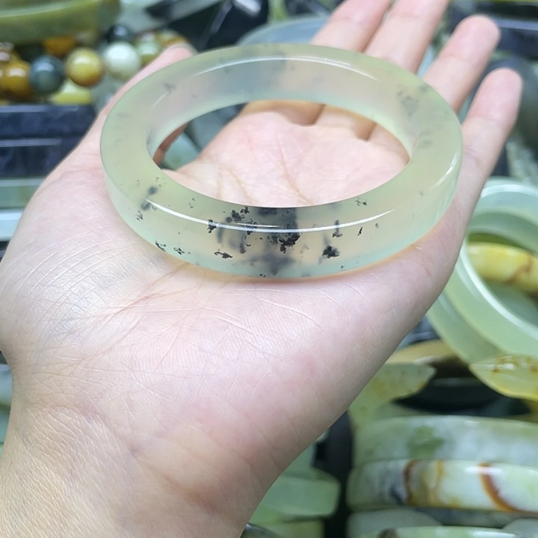 【闪购商品】蛇纹石玉手镯合金梓**～