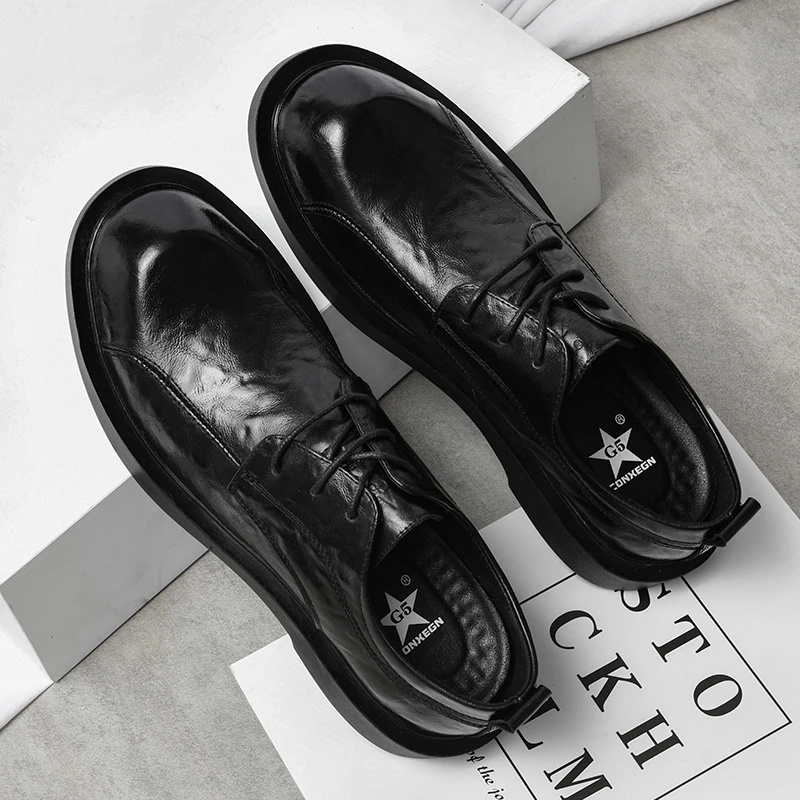 皮鞋男真皮牛皮休闲男士正装商务高端男鞋韩版舒适百搭新款鞋子男