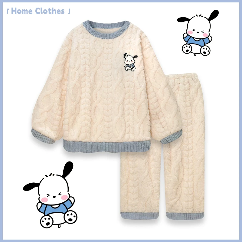 【帕恰狗】睡衣女冬季加绒加厚珊瑚绒秋冬款法兰绒可外穿家居服套装