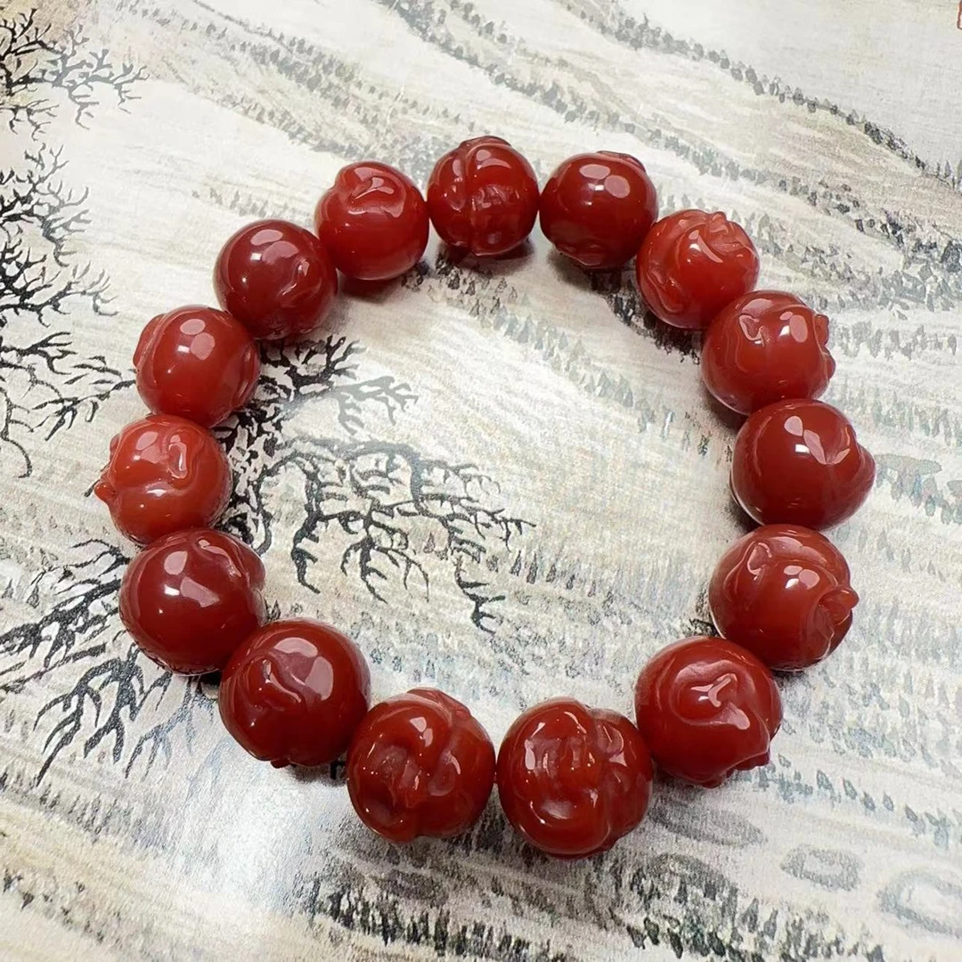 天然佛头手串南红单圈时尚款式玛瑙大小精美百搭实物保真
