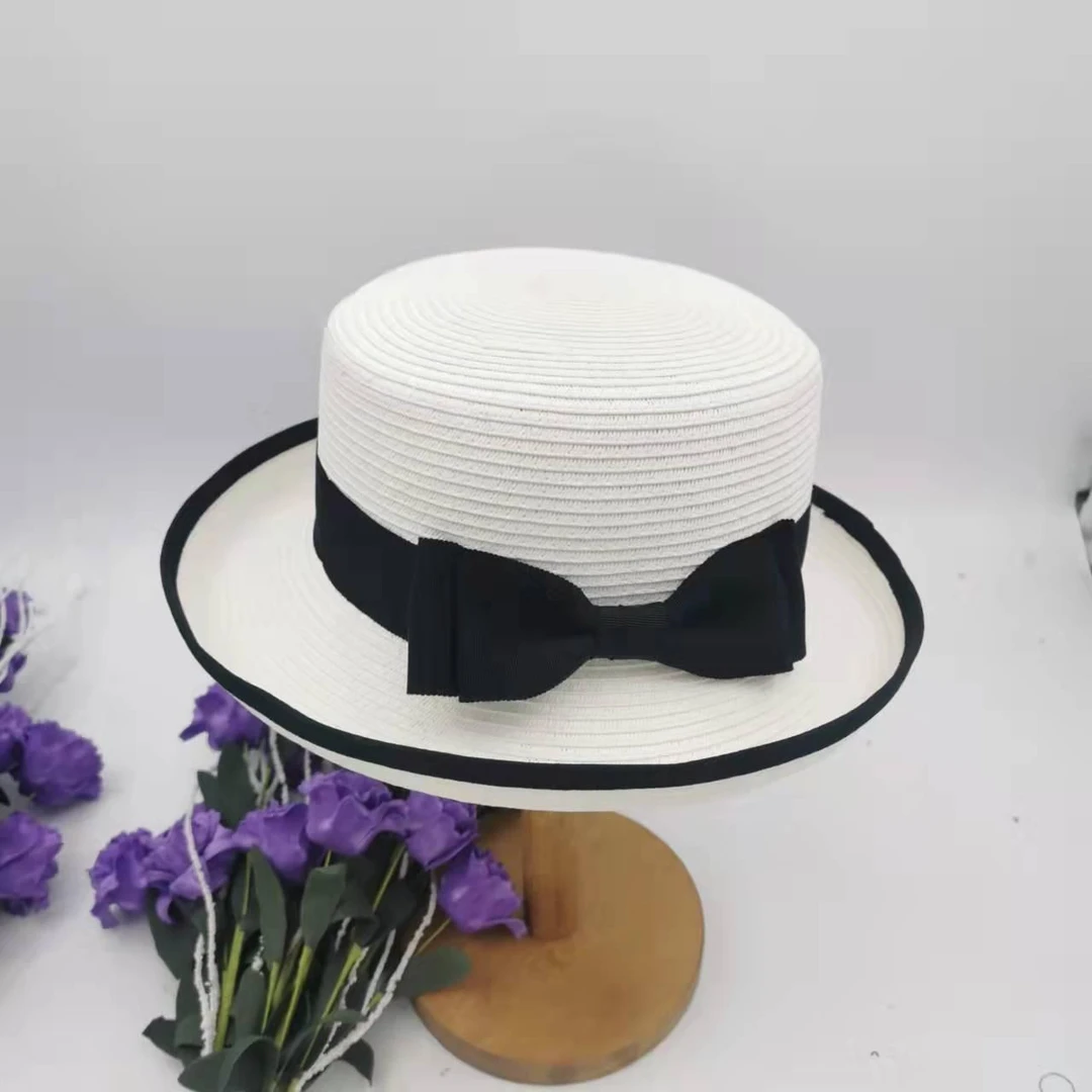 纸草辫蝴蝶结翘沿帽