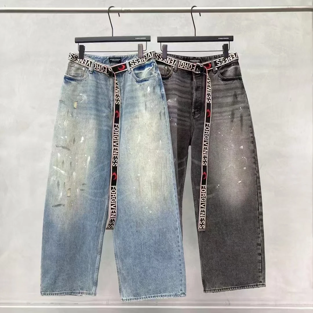 【282】宽松休闲结构水洗直筒潮流牛仔裤282*CT