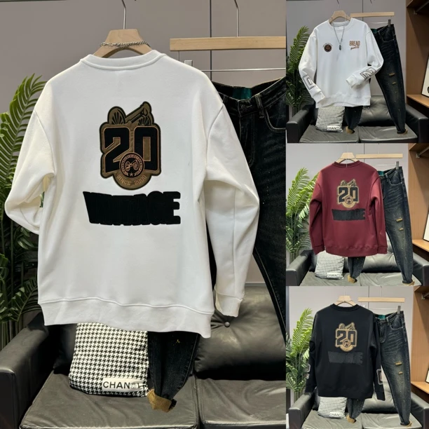 2024高品质冬季新款重工刺绣超洋气加绒卫衣