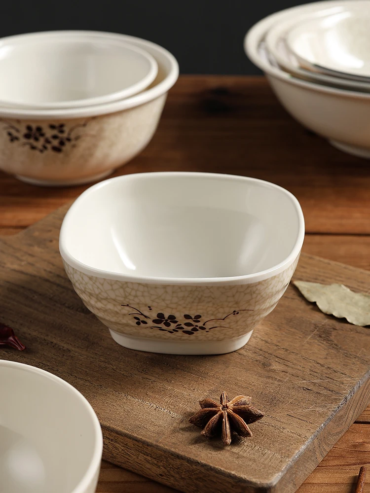 10个装密胺小碗商用餐具餐厅饭店专用米饭碗仿瓷快餐店汤碗糖水碗