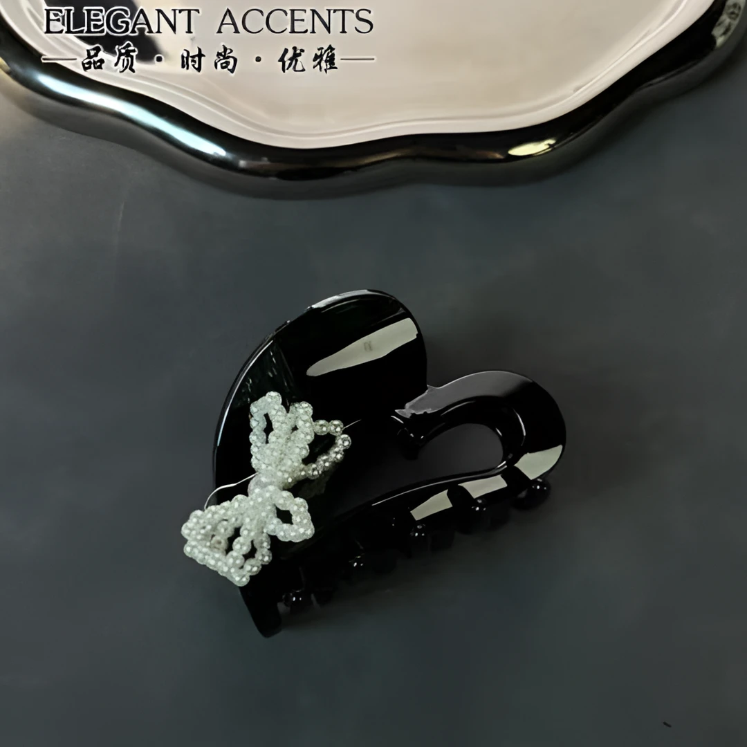 小抓夹发夹气质饰品黑色发饰小众优雅轻奢时尚头饰发卡复古-9281