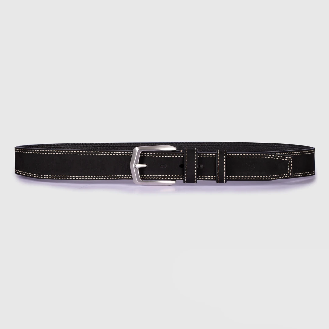 男士不锈钢针扣双面头层牛皮皮带莫兰迪色学生时尚百搭款腰带5048