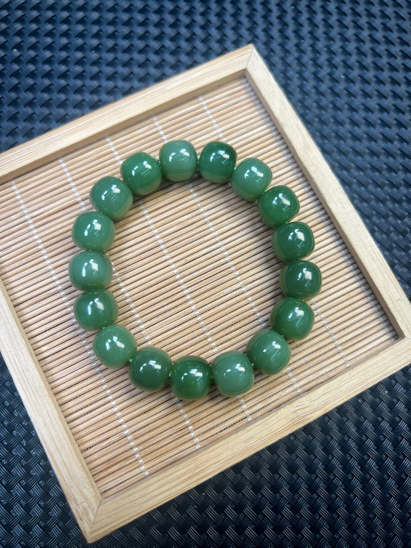 【九哥珠宝SC93】和田玉手串10*12mm鸭蛋青老型珠 多样性发一件