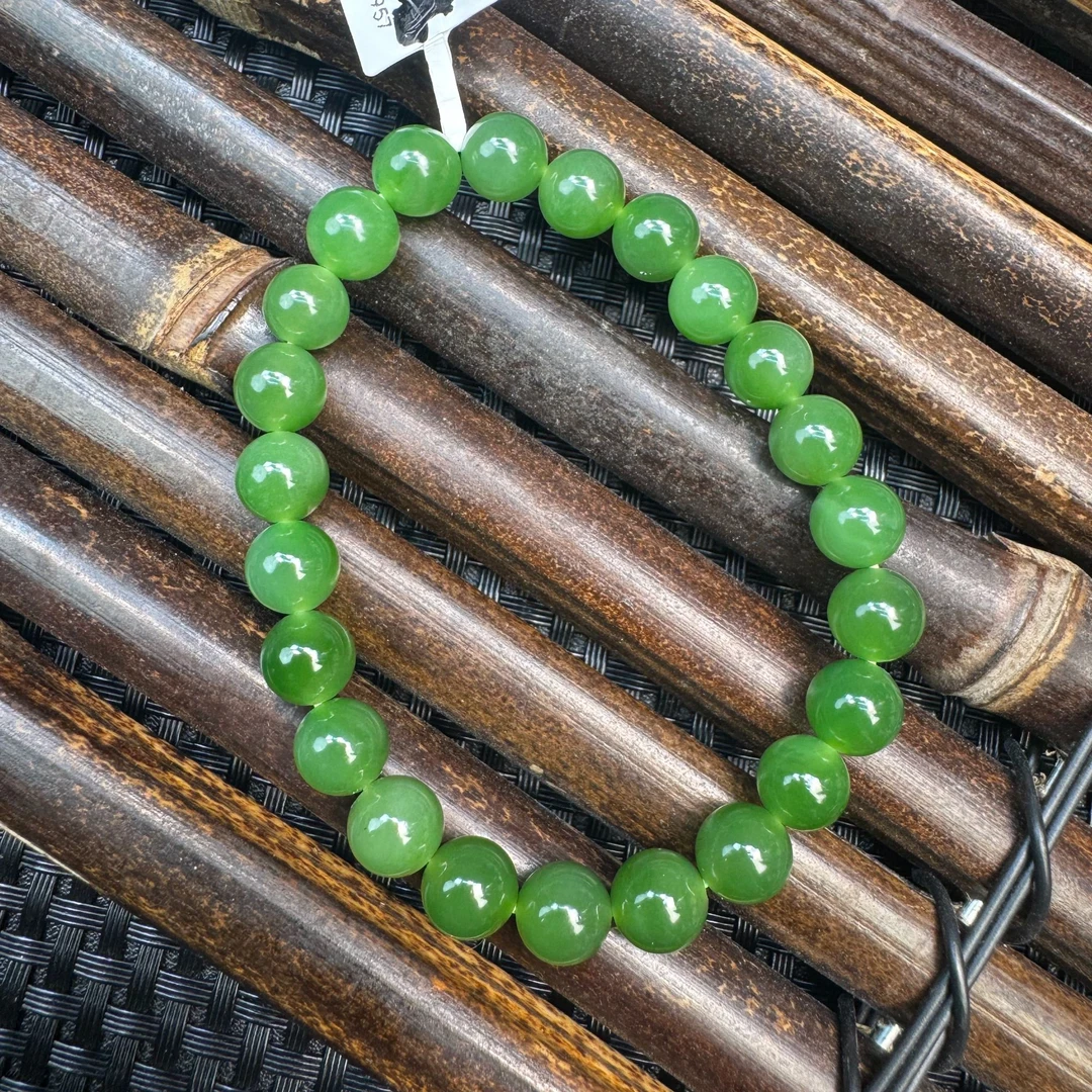 【九哥珠宝SC109】和田玉碧玉手串阳绿8MM 多样性发一件