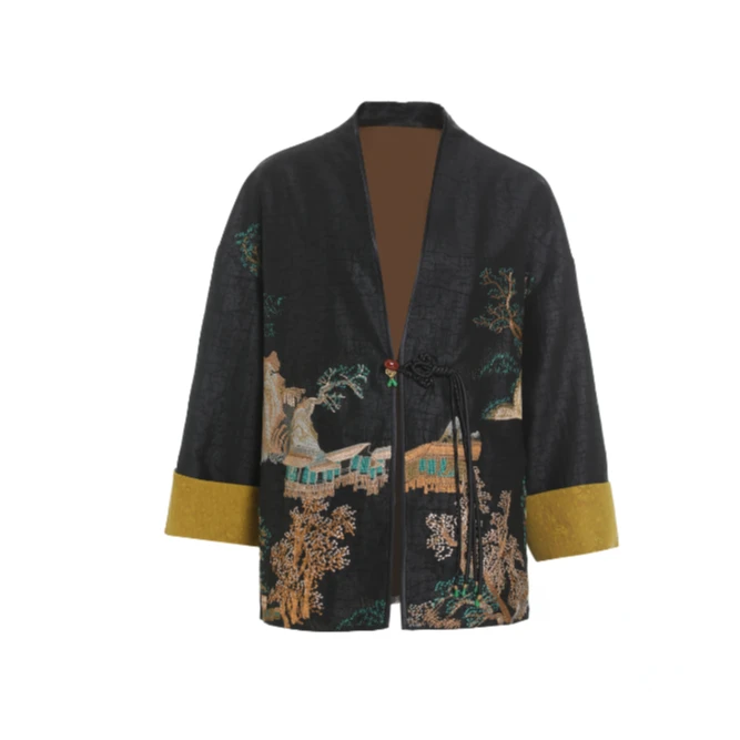 L·W画而诗新中式设计师宽松香云纱外套LBD81201S