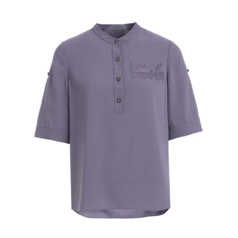 L·W/画而诗夏季舒适轻奢时尚半袖春夏经典百搭休闲衬衫LBB62017