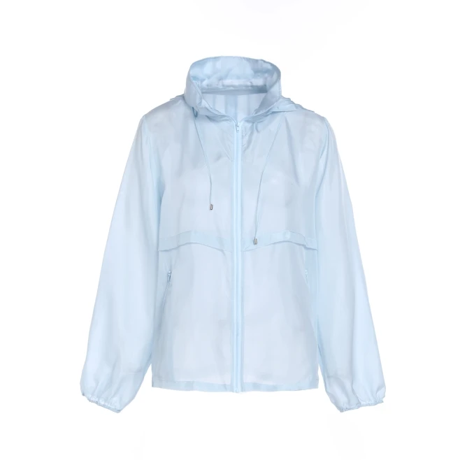 秋季新款时尚休闲透气薄款女连帽上衣桑蚕丝外套女款LBD51219S