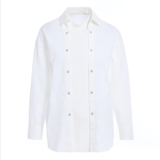 L·W/画而诗纯棉休闲早春百搭简约白衬衫LBB82001