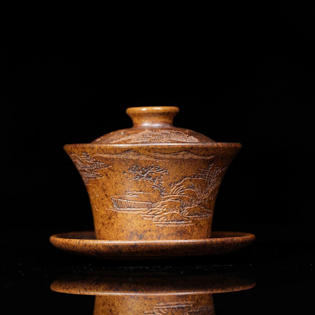 A31柴烧深刻盖碗