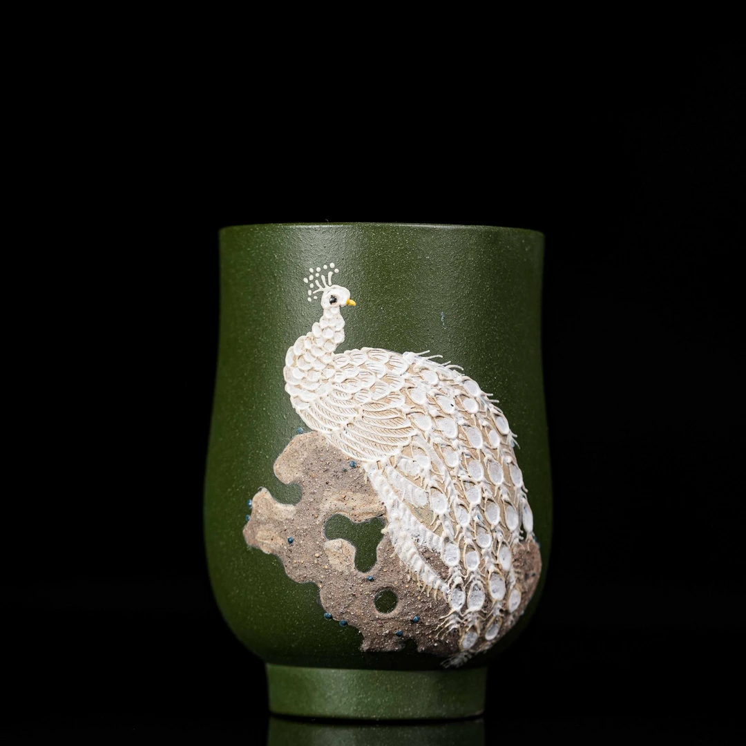 B10堆绘孔雀主人杯