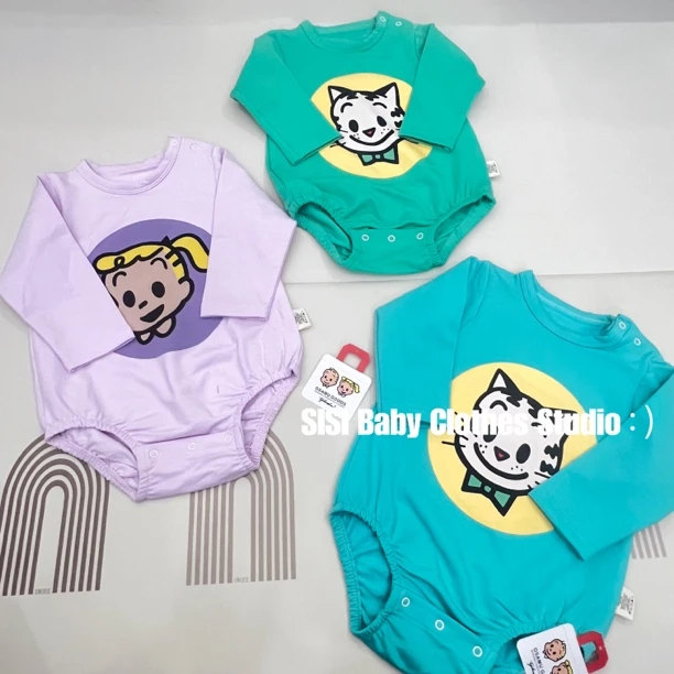 原田跳跳虎可可爱爱风春款薄款毛圈长袖包屁婴儿包屁衣