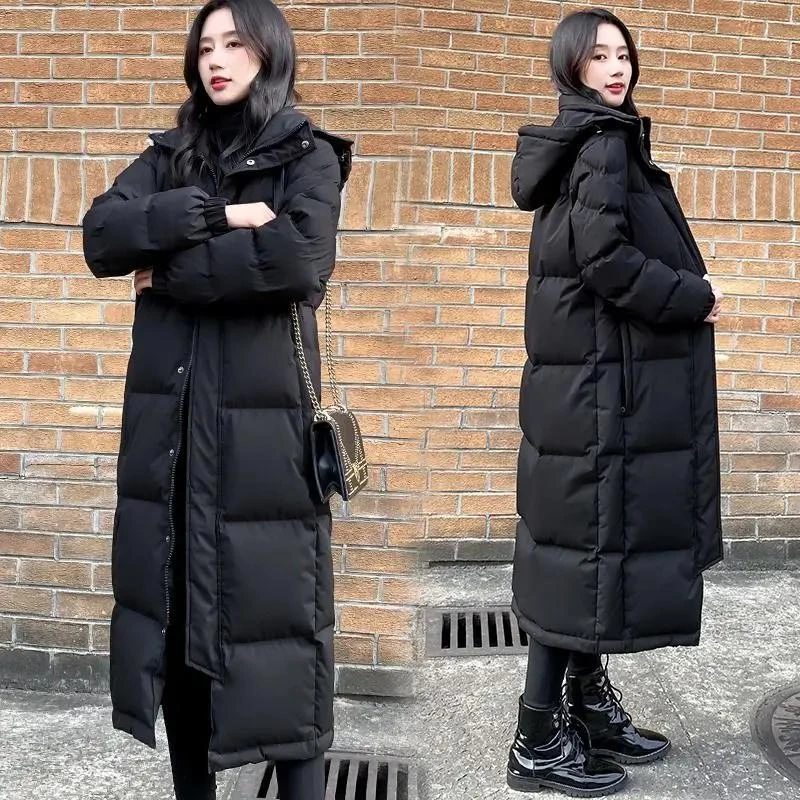 波司澄爆款中戏羽绒服女长款2023年冬季新款韩版衣过膝袄加厚外套