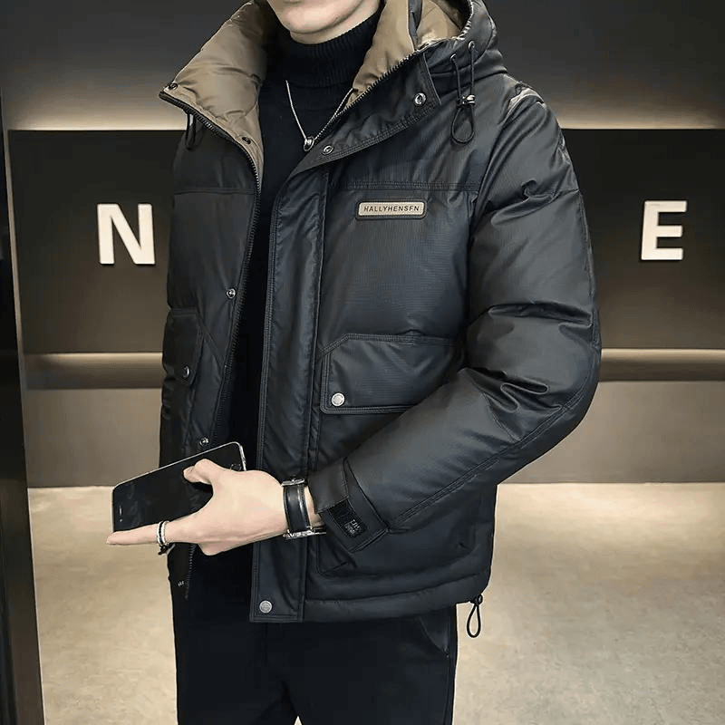 波司澄羽绒服男冬季2023新款潮牌轻奢商务休闲外套短款加厚保暖连