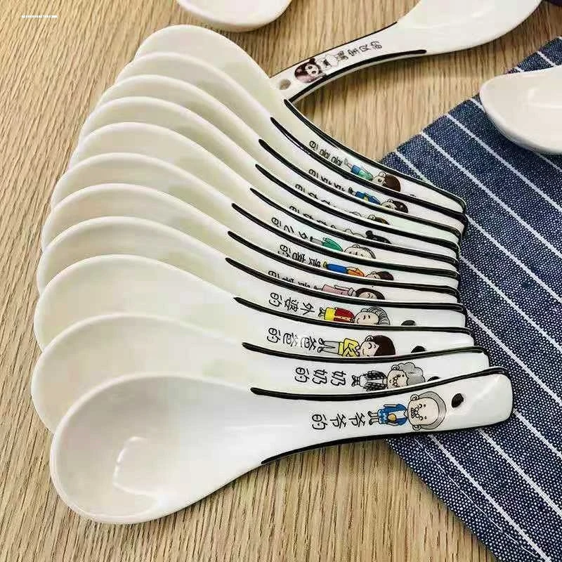 爸爸妈妈创意一家人汤勺一人一勺子家用喝汤调羹小汤匙陶瓷亲子勺