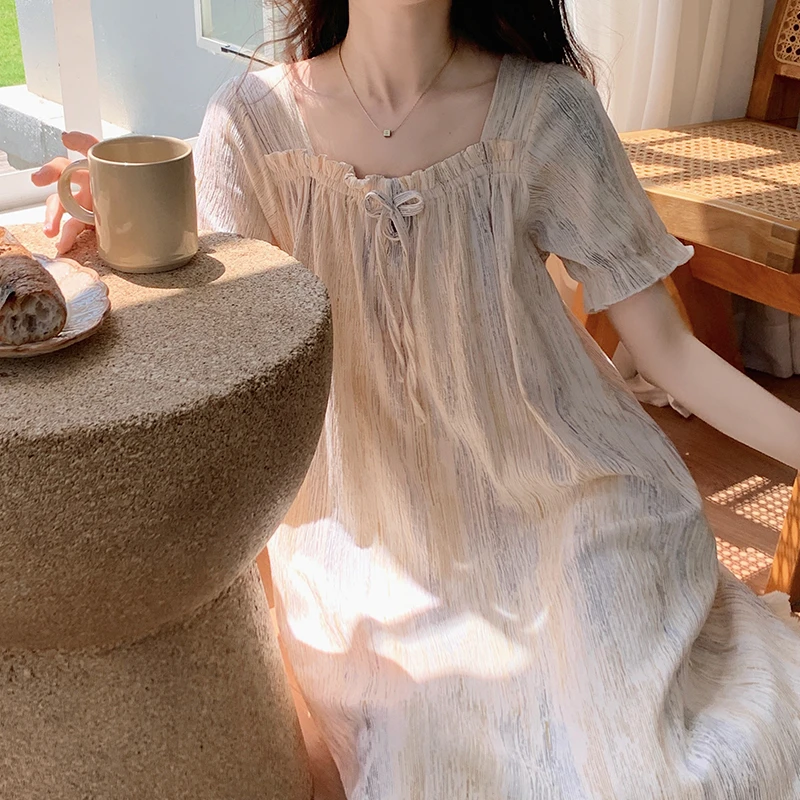 可外穿洋气少女睡衣夏季棉短袖网红爆款2025新款小个子高级感睡裙