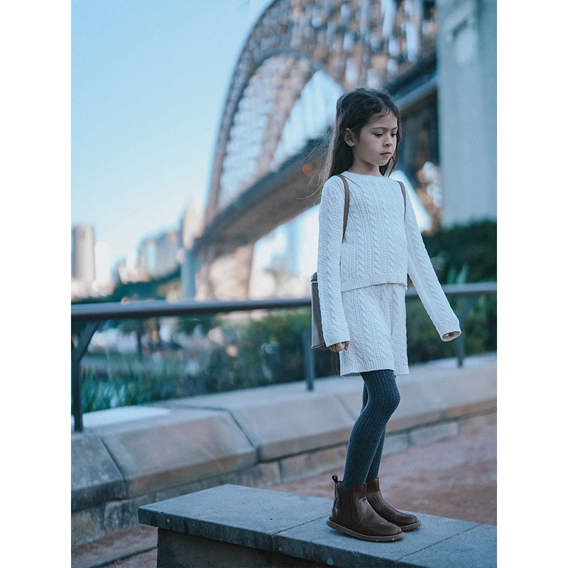 PISELLI史豌豆女童针织麻花套装 Q921