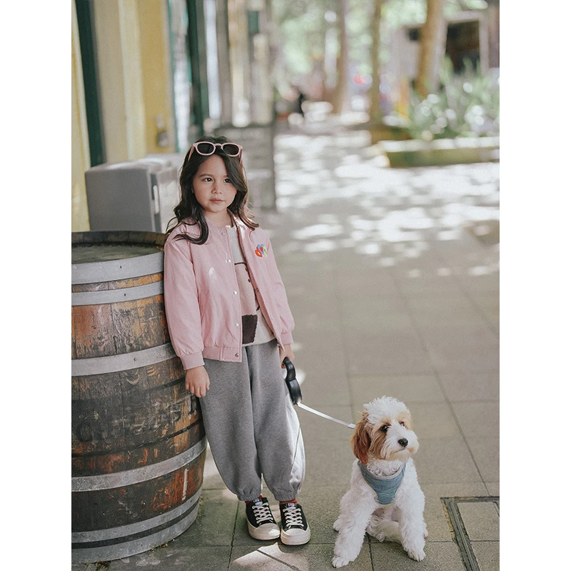 PISELLI史豌豆女童粉色棉外套 Y3919