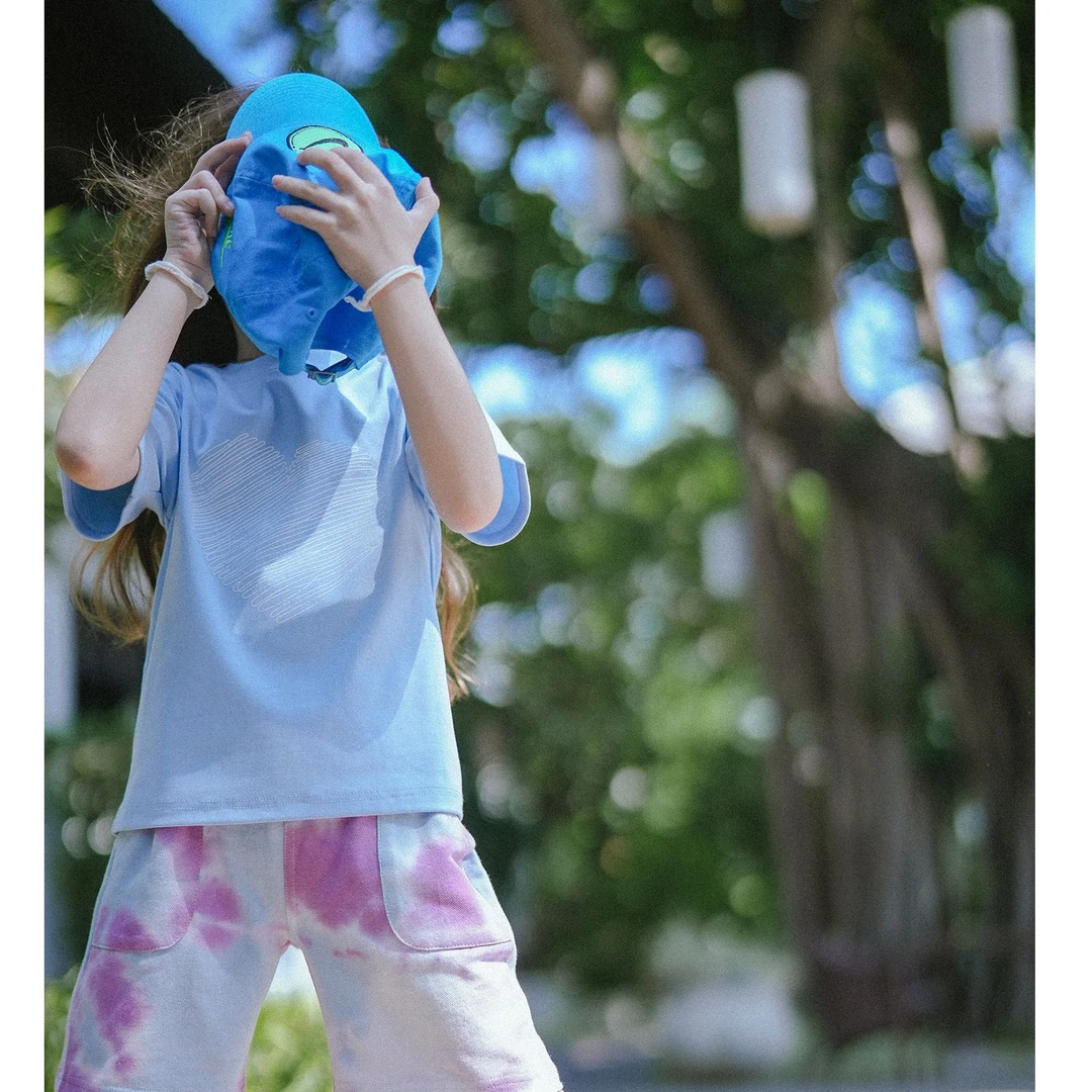 史豌豆女童夏季新款扎染色运动短裤K1196儿童