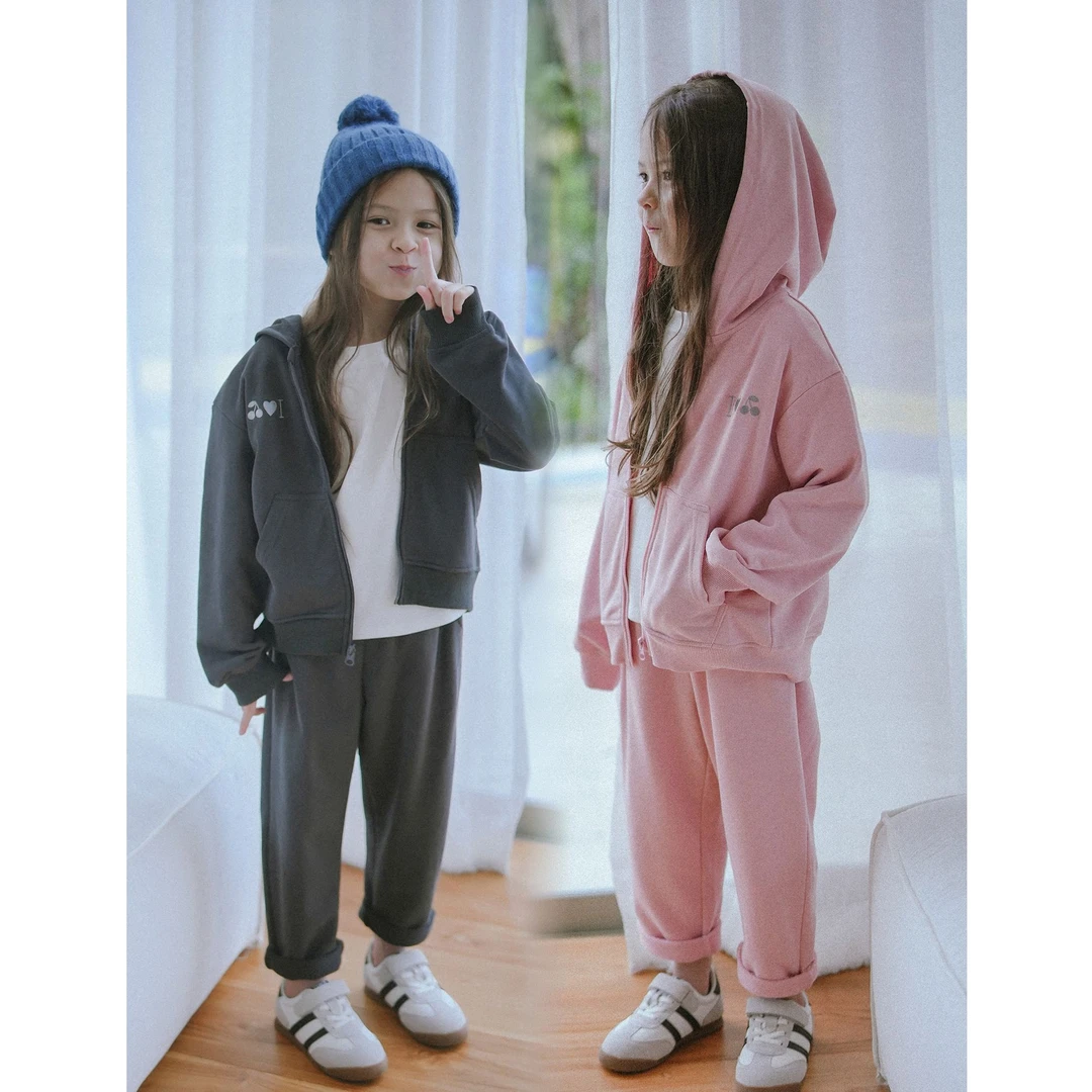 史豌豆女童樱桃刺绣卫衣套装 Y2755