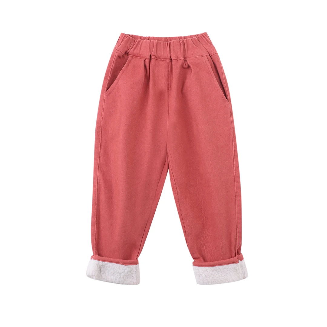 PISELLI史豌豆女童翻边斜纹休闲裤  Q937